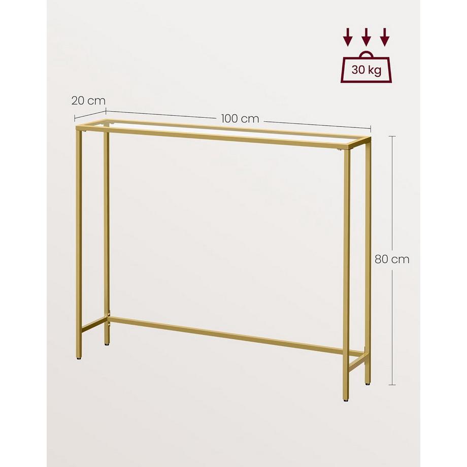 Songmics Konsolentisch mit Hartglasoberfläche  