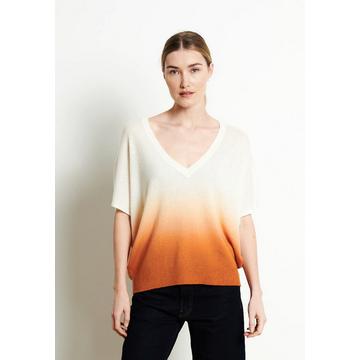 RIA 7 T-shirt tie & dye con scollo a V - 100% cashmere