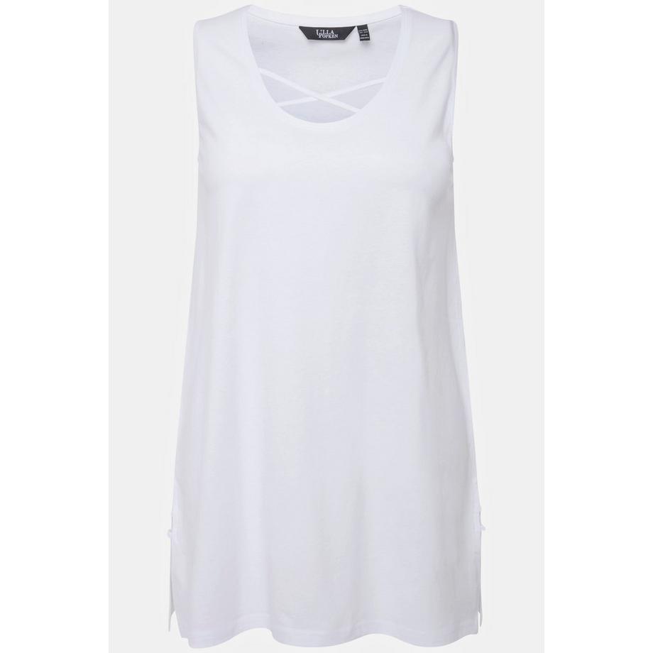 Ulla Popken Top lungo Laccetti decorativi Linea A Girocollo senza maniche  
