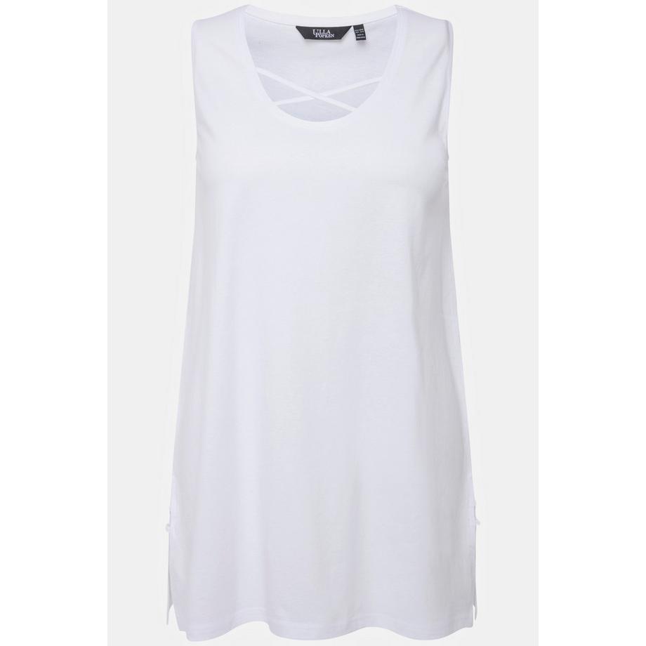 Ulla Popken Top lungo Laccetti decorativi Linea A Girocollo senza maniche  