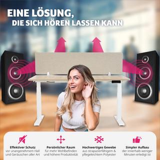 Tectake  Schreibtisch Trennwand Noisy mit abgerundeten Ecken 