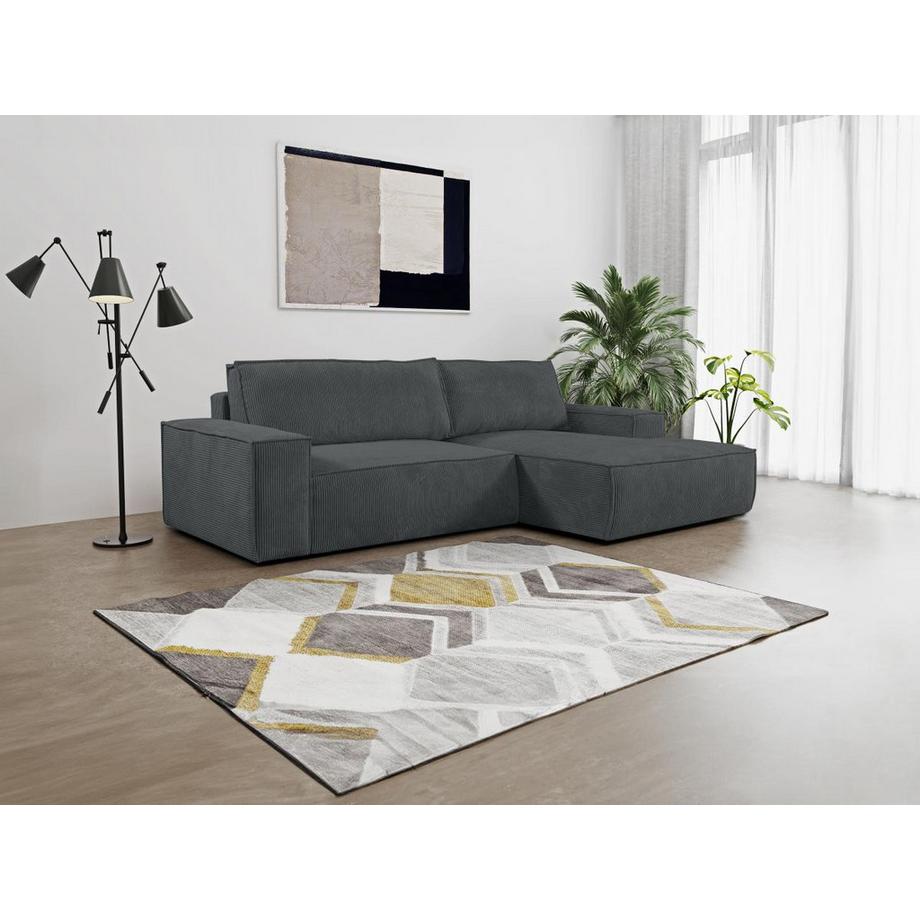 Vente-unique Ecksofa mit Schlaffunktion AMELIA von PASCAL MORABITO Kord Ecke rechts  