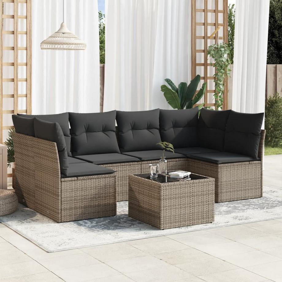 VidaXL set divano da giardino Polirattan  