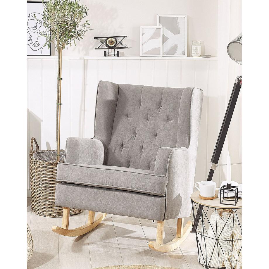 Beliani Fauteuil à bascule en Tissu Rétro TRONDHEIM  