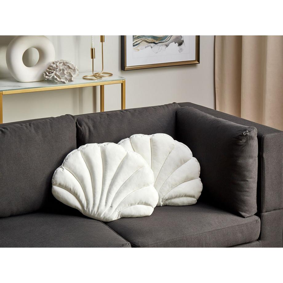 Beliani Dekokissen 2er Set aus Samtstoff Modern CONSOLIDA  