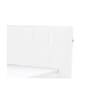 DREAMEA Set boxspring completo testata con LED + reti piedi LED + materasso + topper BILBAO 2 similpelle Bianco  