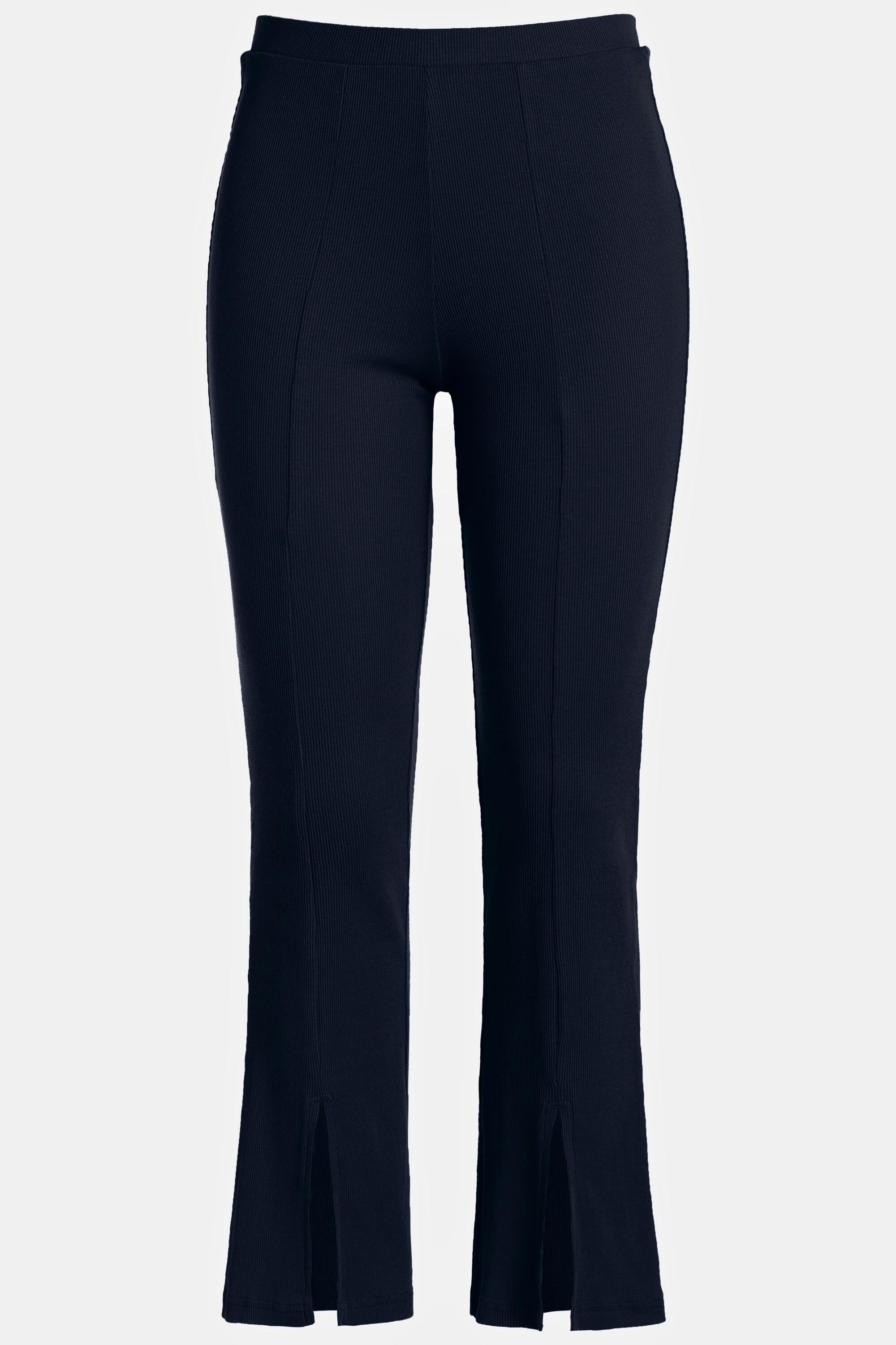 Ulla Popken  Leggings, ausgestelltes Bein, Rippjersey, Biobaumwolle 