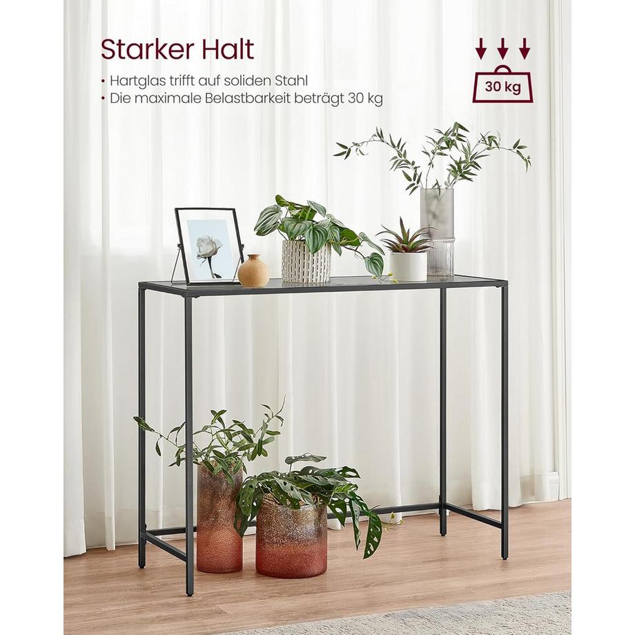 Songmics Konsolentisch mit Hartglasoberfläche  