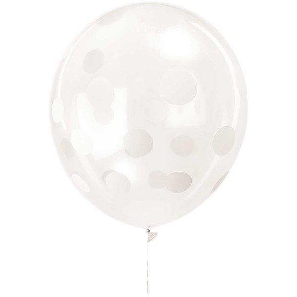 Image of Rico Design Yey! Let's Party Luftballon Punkte Transparent-weiß 30cm 12 Stück Unisex Transparent ONE SIZE