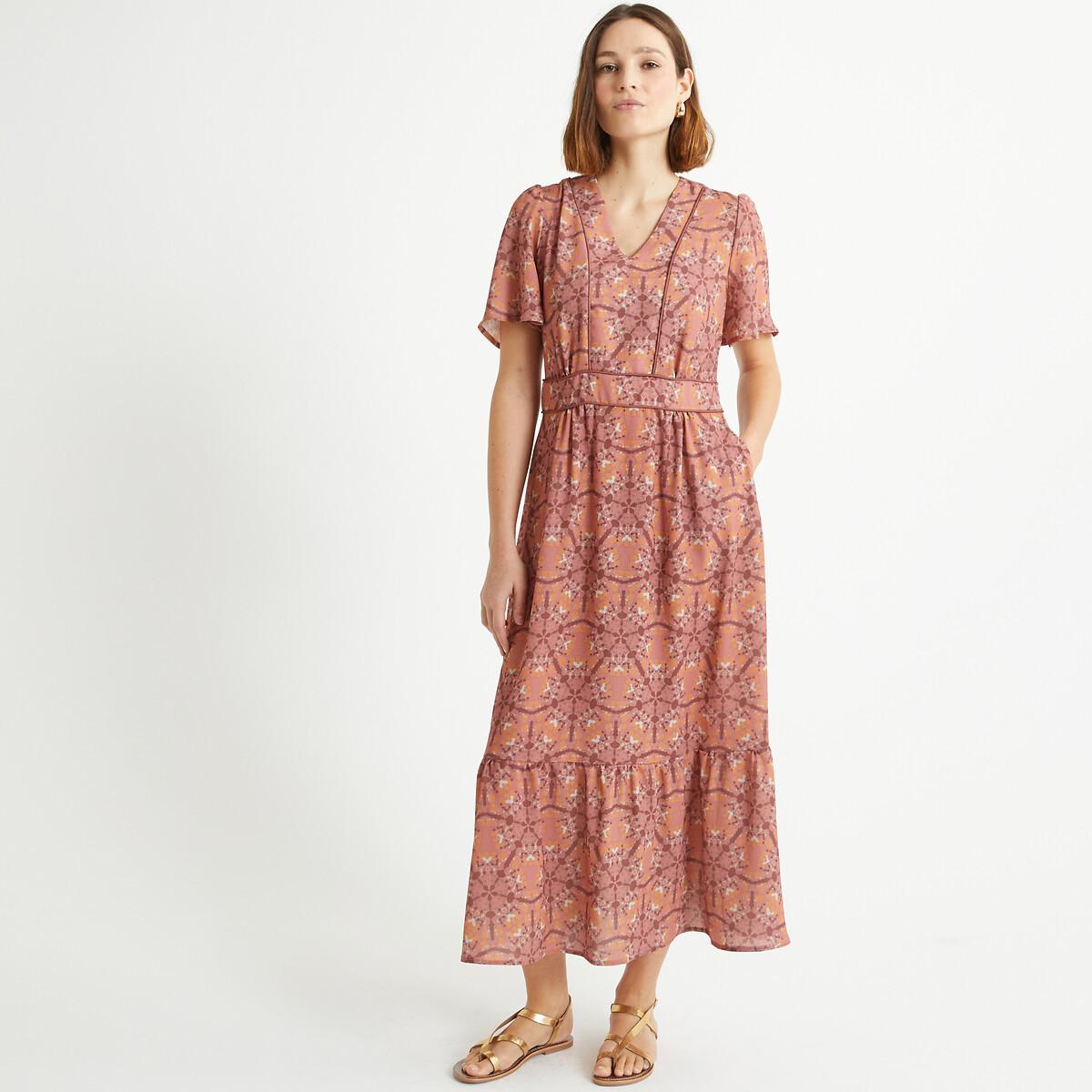Image of Langes Kleid Im Ethno-look Damen Grün 38