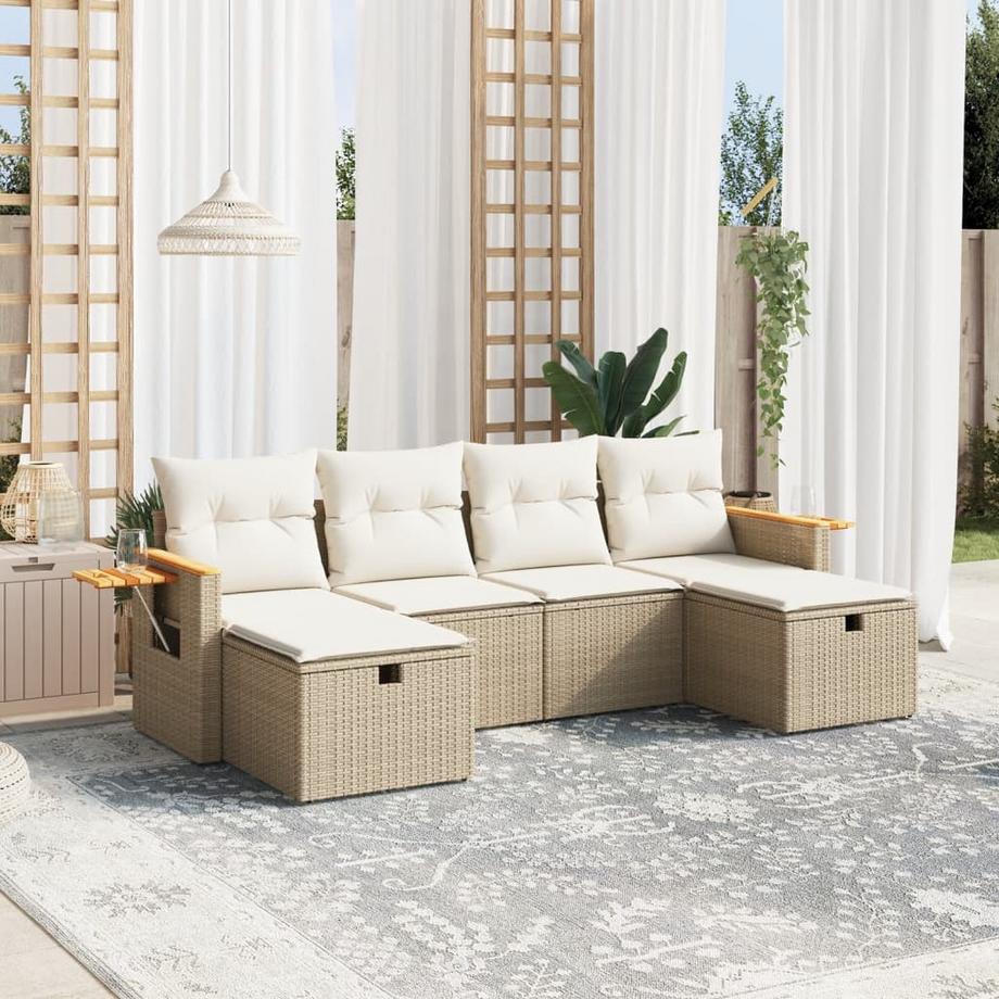 VidaXL set divano da giardino Polirattan  