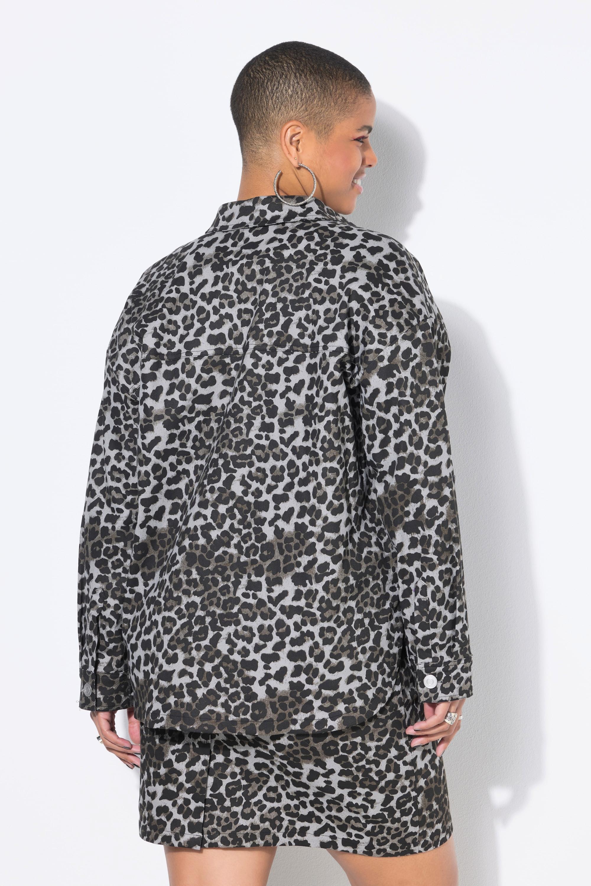 Studio Untold Chemise en jean oversize Motif léopard  