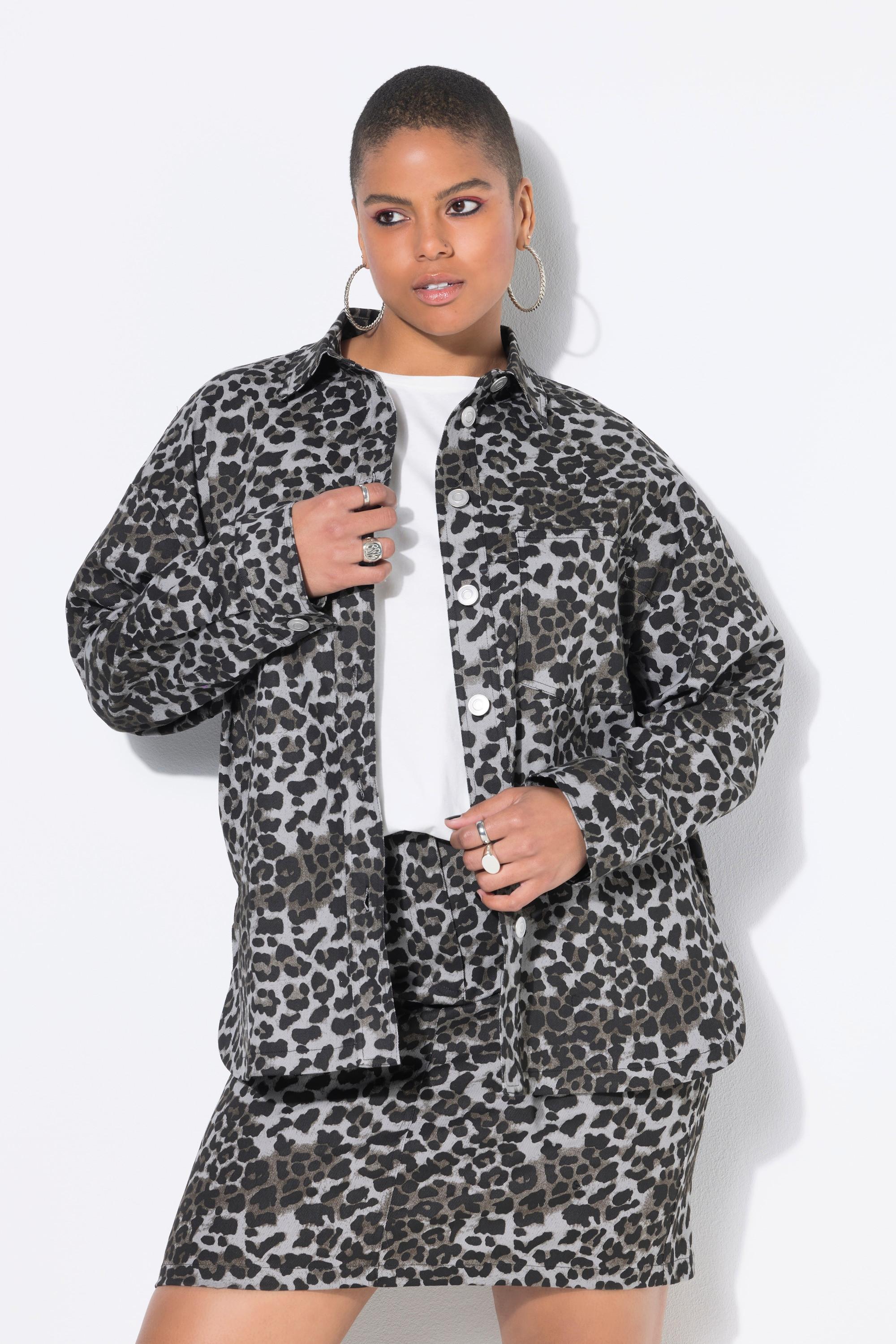 Studio Untold Chemise en jean oversize Motif léopard  