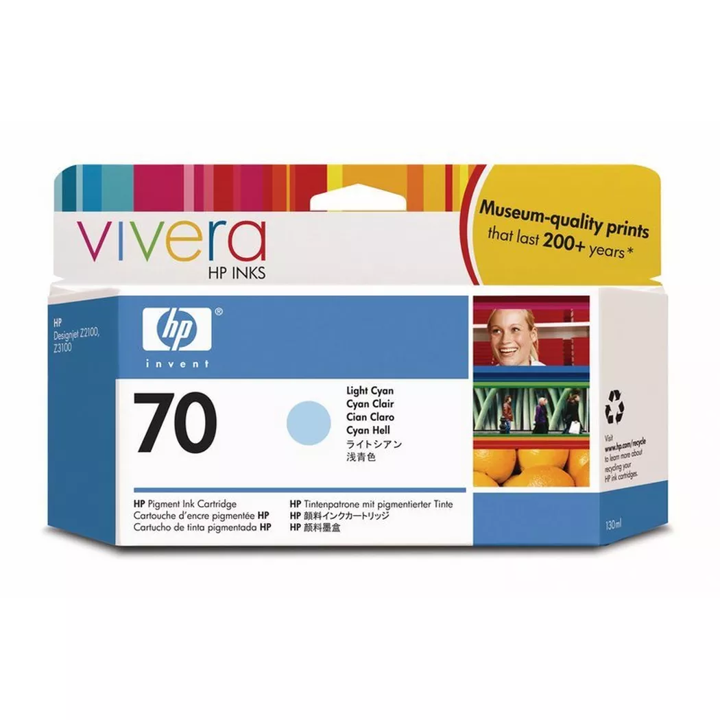Hewlett-Packard – HP Tintenpatrone 70 light cyan C9390AE DesignJet Z2100/3100 130ml, One Size