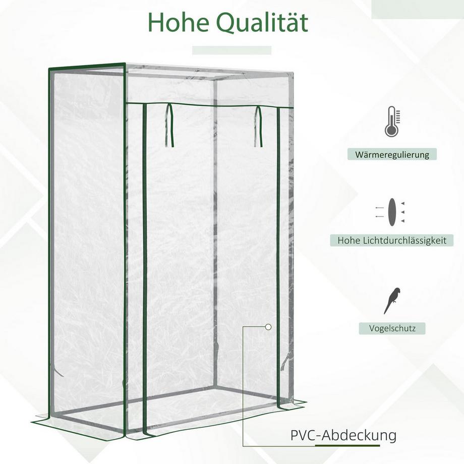 Northio Serra Per Pomodoro Telaio Freddo Con Porta Avvolgibile In Acciaio Plastica Trasparente 100X50X150 Cm  