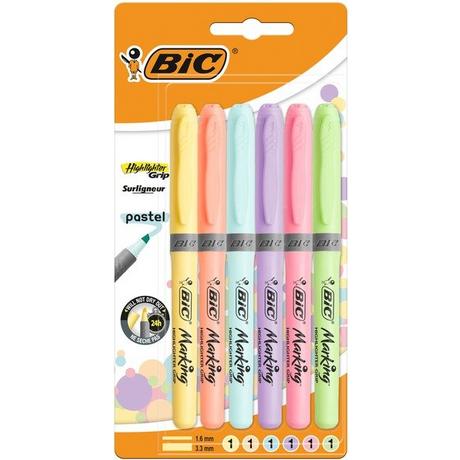 BiC BIC Textmarker Pastel 6 Farben ass.  