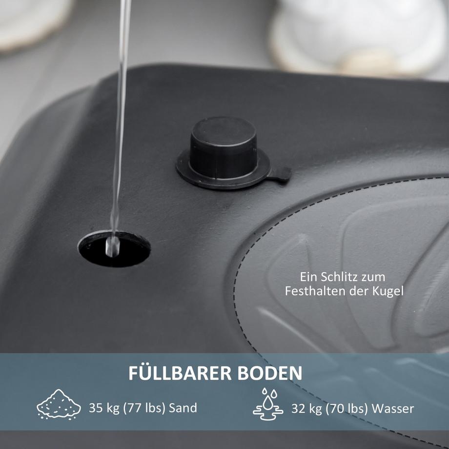 Northio  Basketballkorb Mit Ständer Höhenverstellbar Basketballständer Mit Rollen Und Bruchsicherem Rückwand, 220-250 Cm Basketball-Backboard-Ständer 