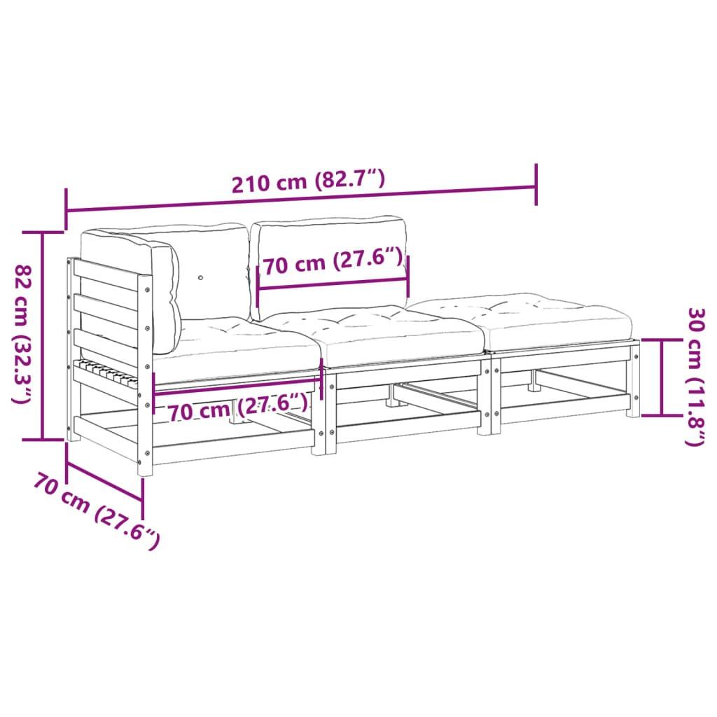 VidaXL set divano da giardino Legno  