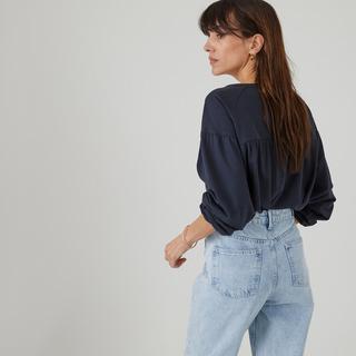 La Redoute Collections  Blusenshirt mit rundem Ausschnitt und Knopfleiste 