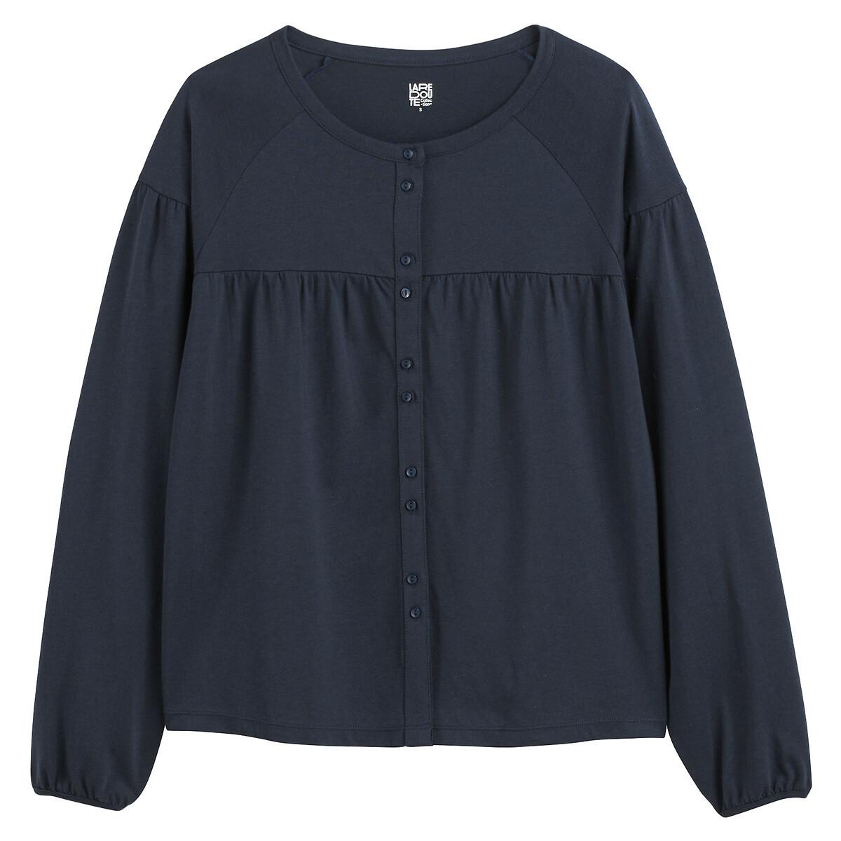 La Redoute Collections  Blusenshirt mit rundem Ausschnitt und Knopfleiste 