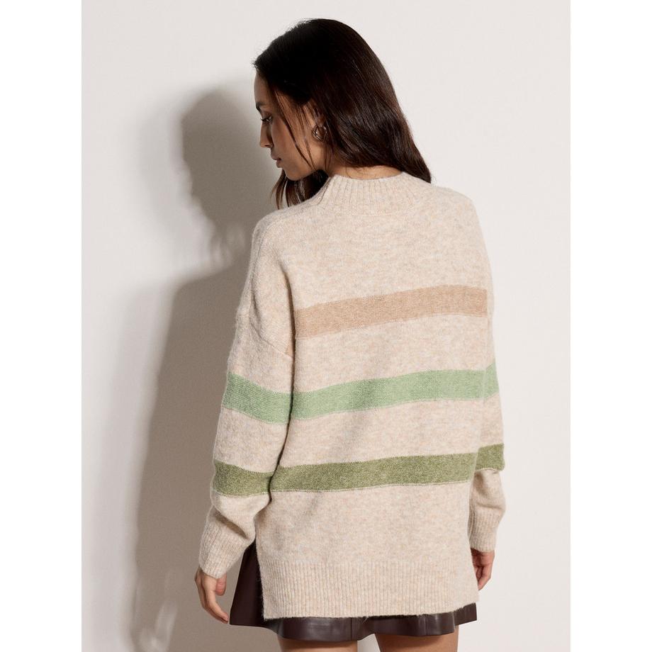 APRICOT Pullover a maglia a righe con texture macchiata  