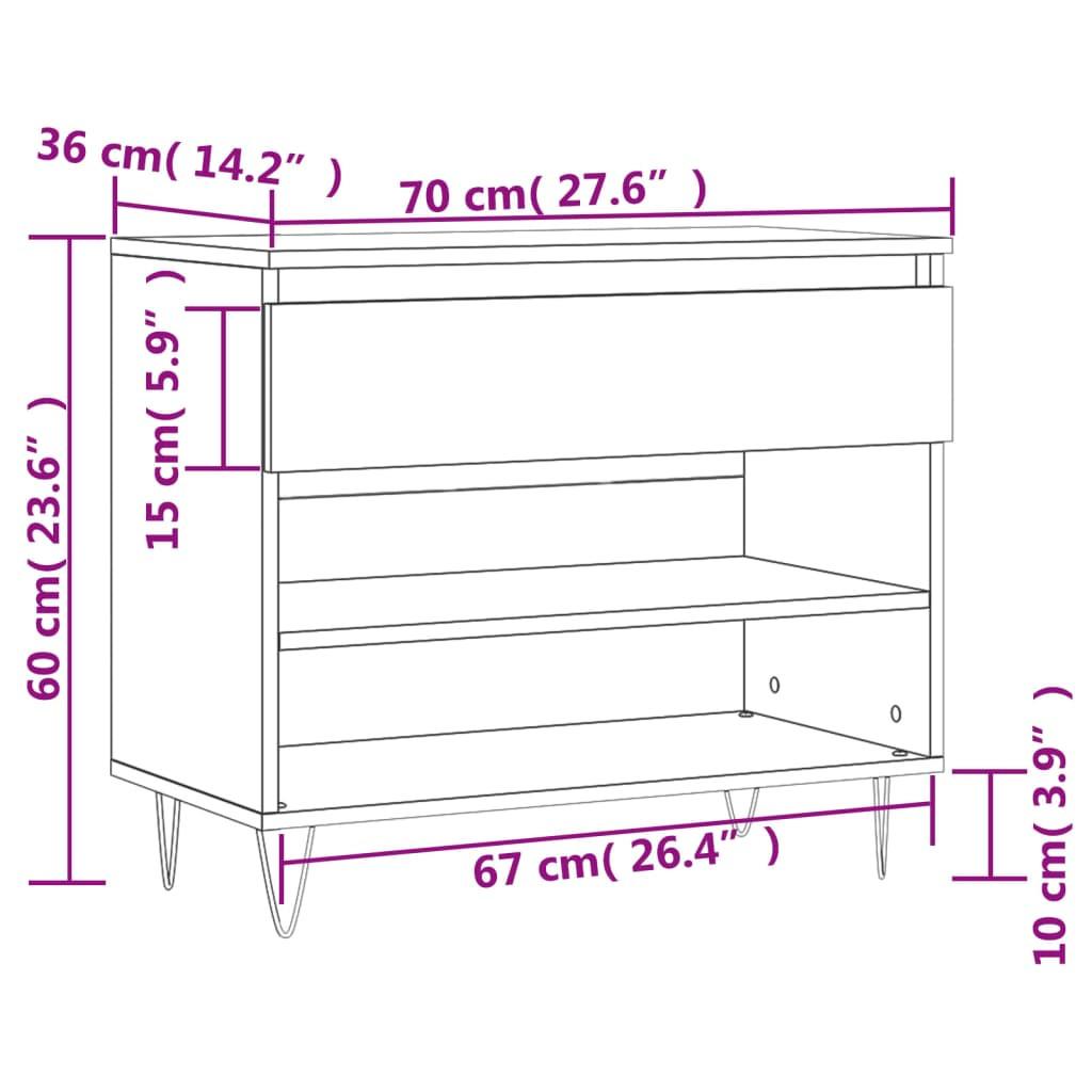 VidaXL Armoire à chaussures bois d'ingénierie  