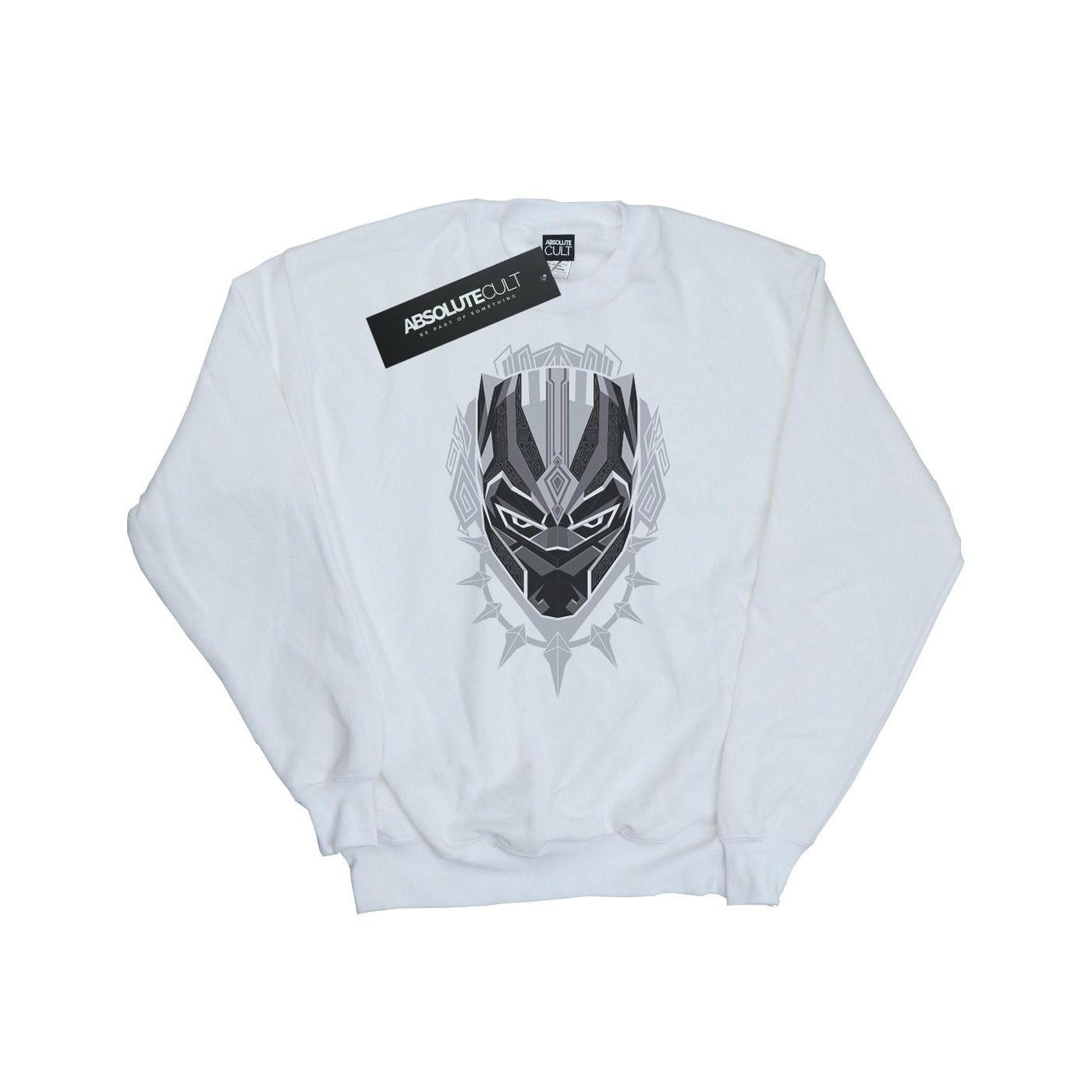 Image of Black Panther Head Sweatshirt Damen Weiss XXL