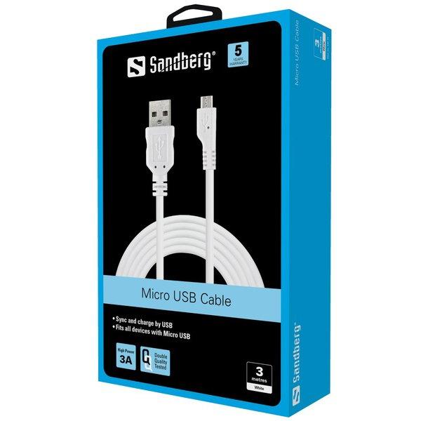 Sandberg  MicroUSB Sync/Charge Cable 3m 