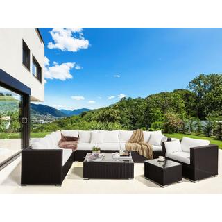 Beliani Set lounge pour jardin en Polyrotin Moderne XXL  