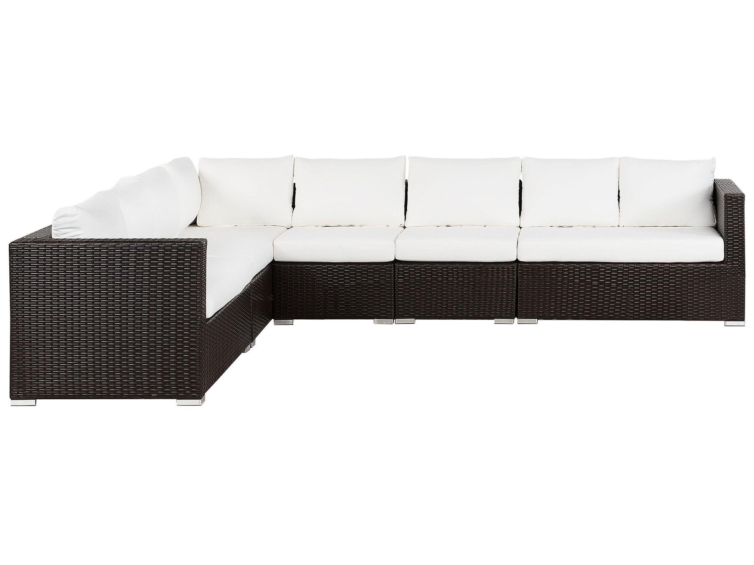 Beliani Set lounge pour jardin en Polyrotin Moderne XXL  