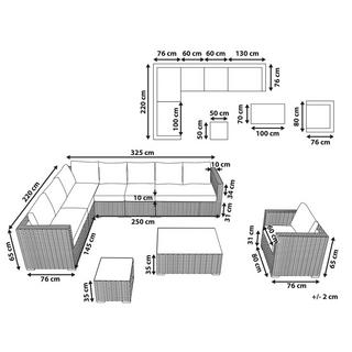 Beliani Set lounge pour jardin en Polyrotin Moderne XXL  