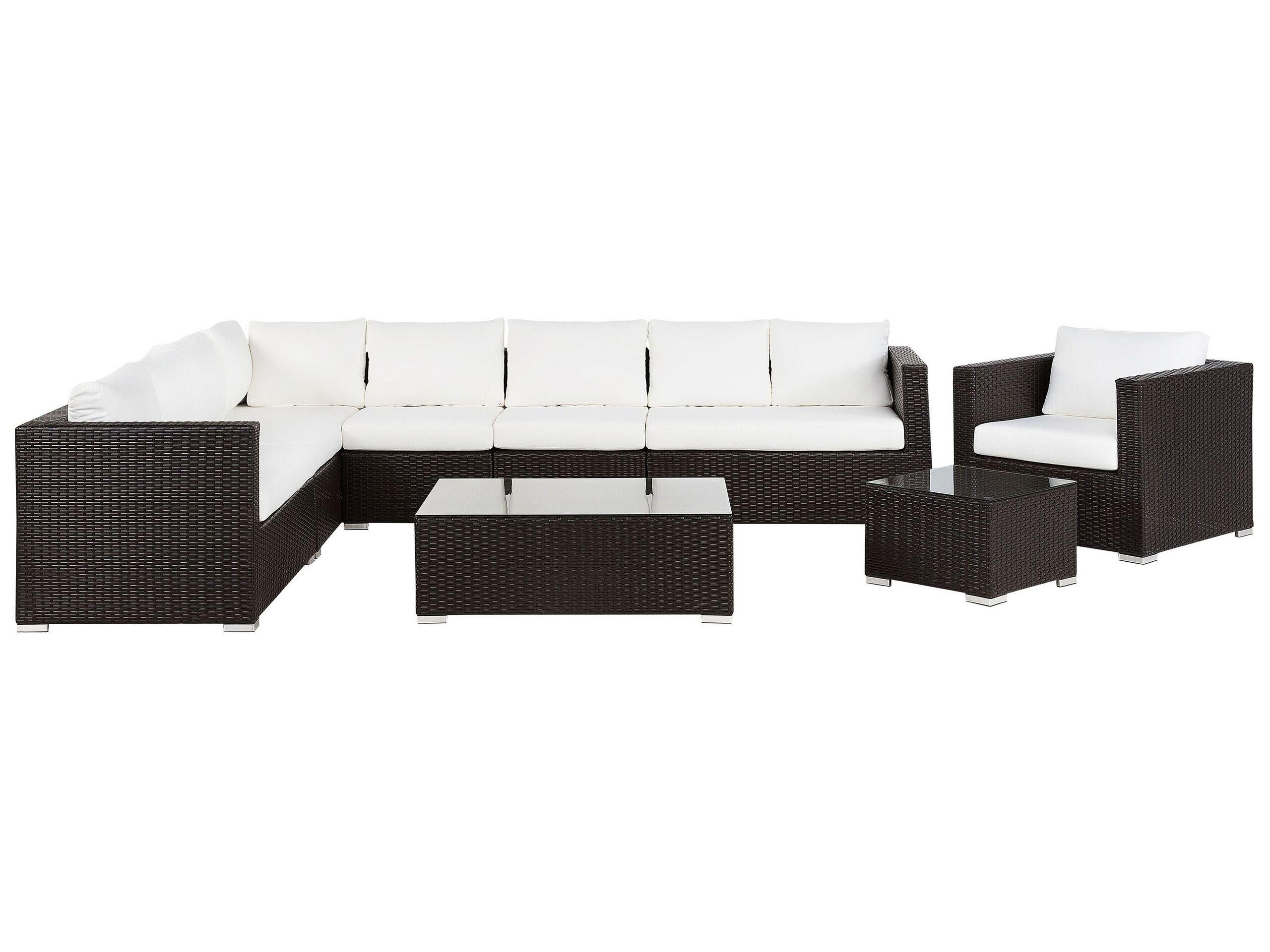 Beliani Set lounge pour jardin en Polyrotin Moderne XXL  