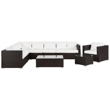 Beliani Set lounge pour jardin en Polyrotin Moderne XXL  