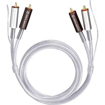 Cinch Audio Anschlusskabel [2x Cinch-Stecker - 2x Cinch-Stecker] 0.50 m Transparent vergoldete Steckkontakte  Si