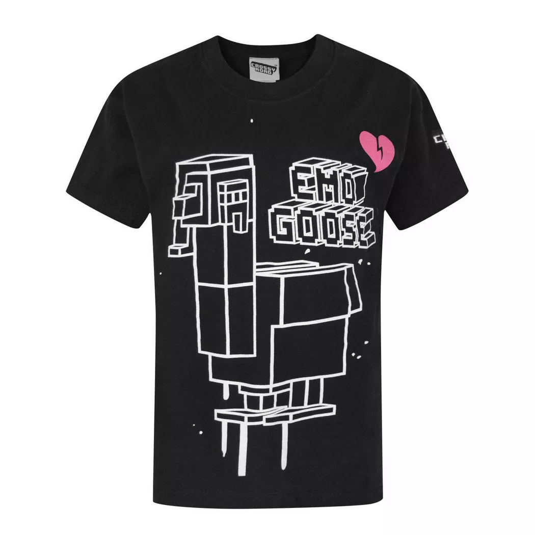Vanilla Underground - Crossy Road Official Emo Goose Kurzarm TShirt, 7-8A, Schwarz