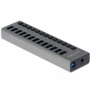 DeLock  63738 Schnittstellen-Hub USB 3.2 Gen 1 (3.1 Gen 1) Type-B 5000 Mbit/s Grau 