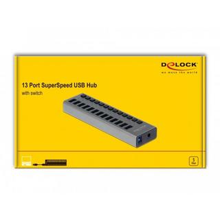 DeLock  63738 Schnittstellen-Hub USB 3.2 Gen 1 (3.1 Gen 1) Type-B 5000 Mbit/s Grau 
