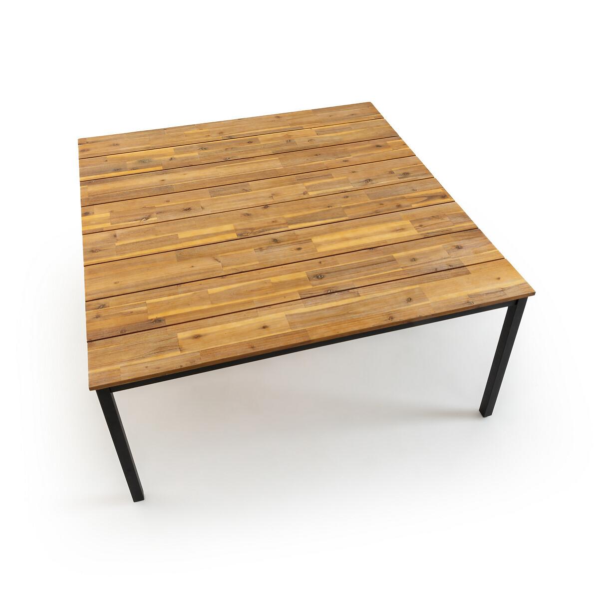 La Redoute Intérieurs Table de jardin carrée acacia et métal acier  