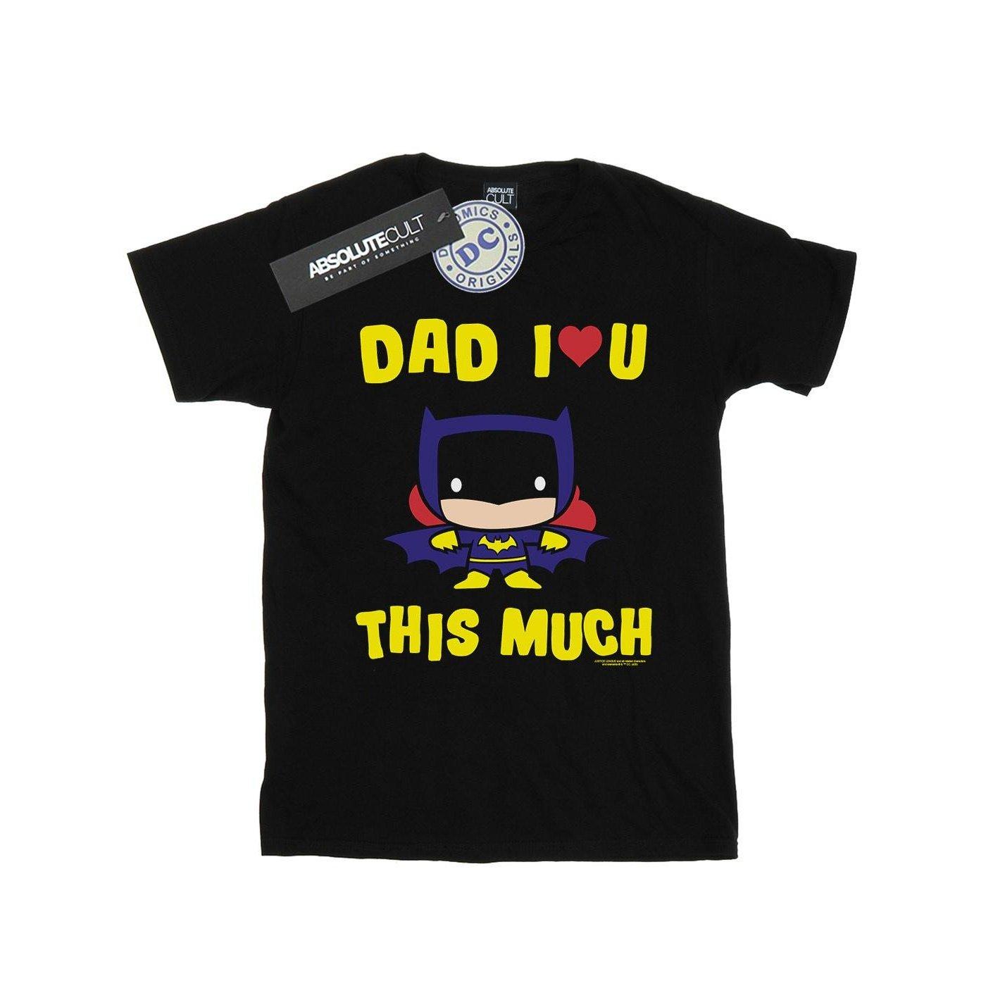 Image of Batman Dad I Love You This Much Tshirt Mädchen Schwarz 128