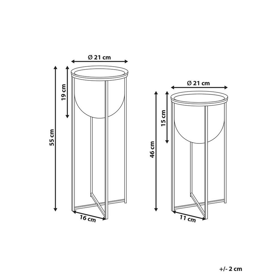 Beliani Set di 2 vasi rialzati per piante en Ferro Moderno THUJA  