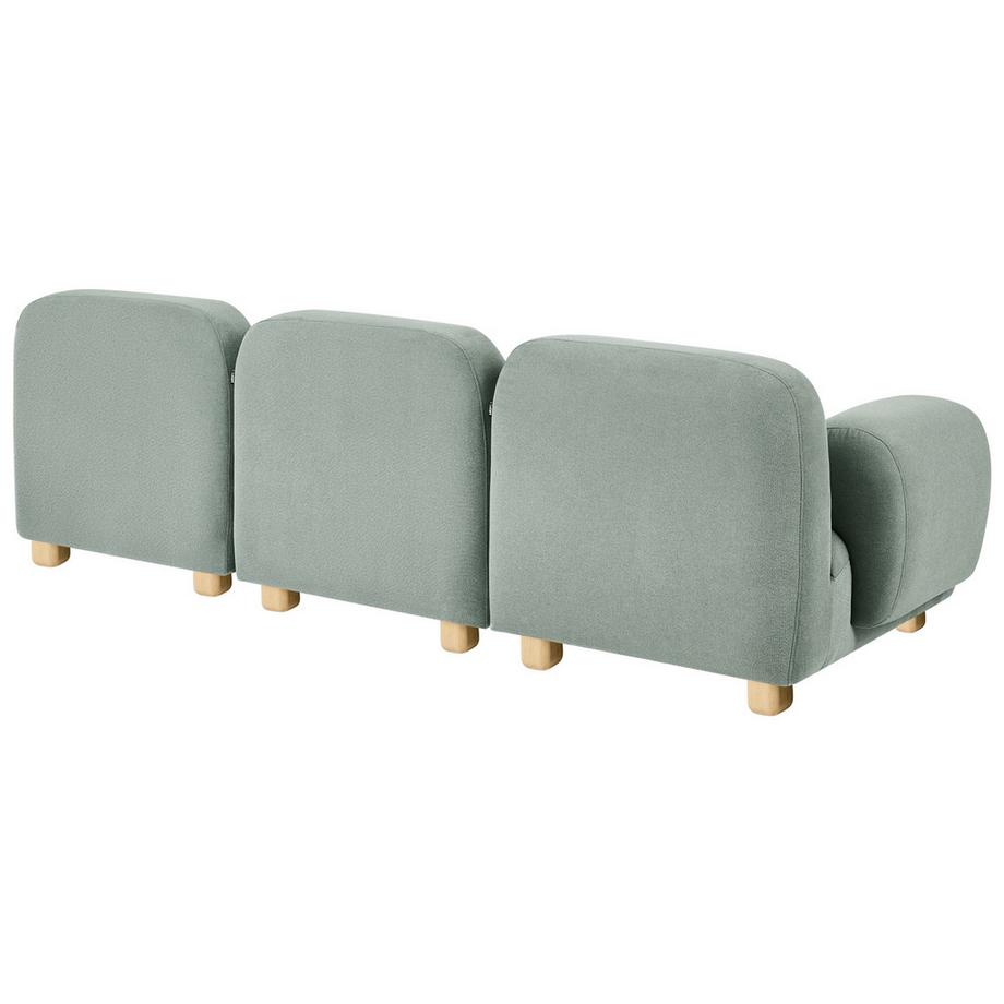 Beliani Canapé 3 places avec ottoman en Tissu Moderne AMLI  