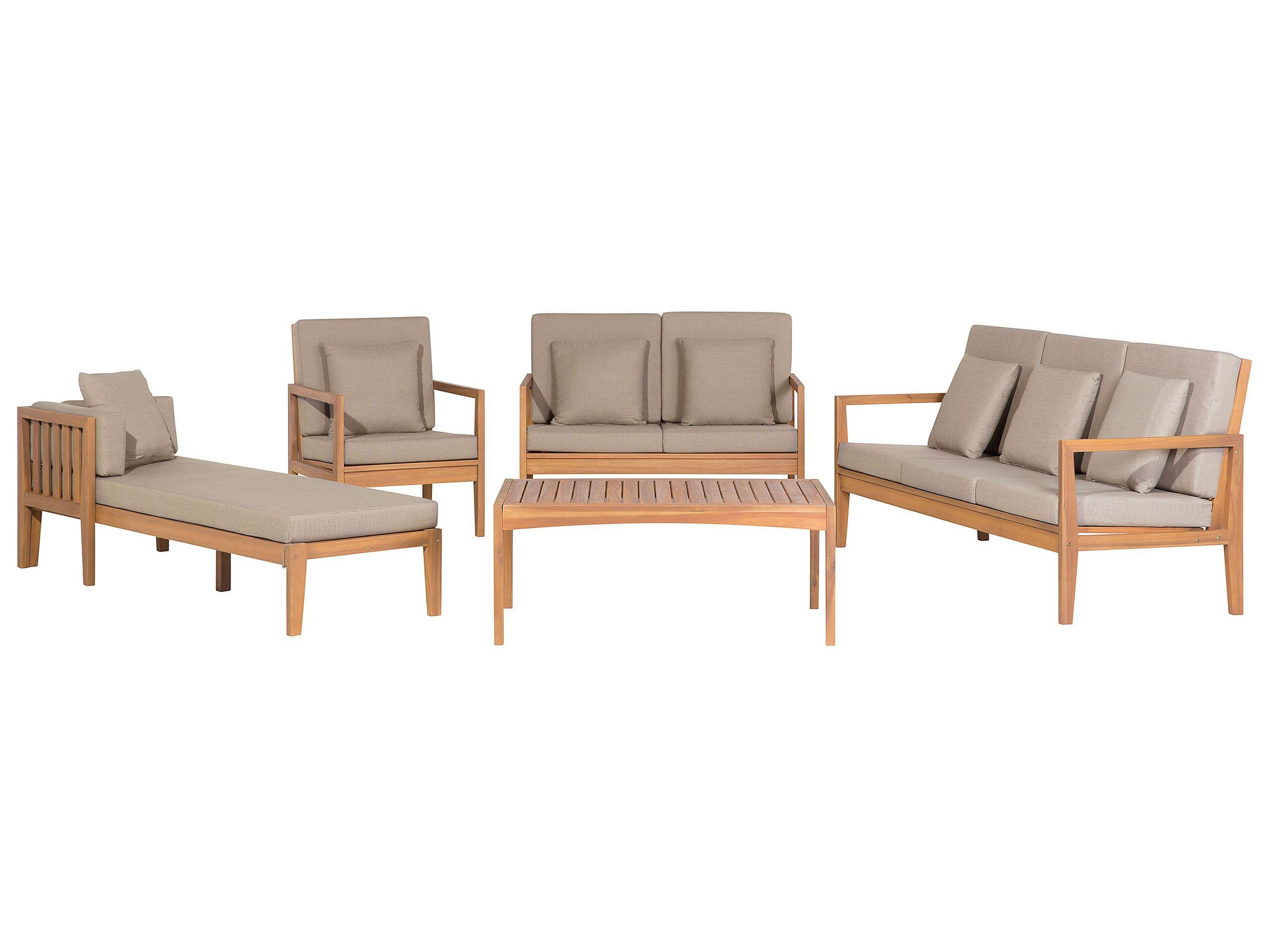 Image of Lounge Set mit Tisch aus Akazienholz Boho PATAJA Lounge Set mit Tisch aus Akazienholz Boho PATAJA