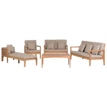 Lounge Set mit Tisch aus Akazienholz Boho PATAJA