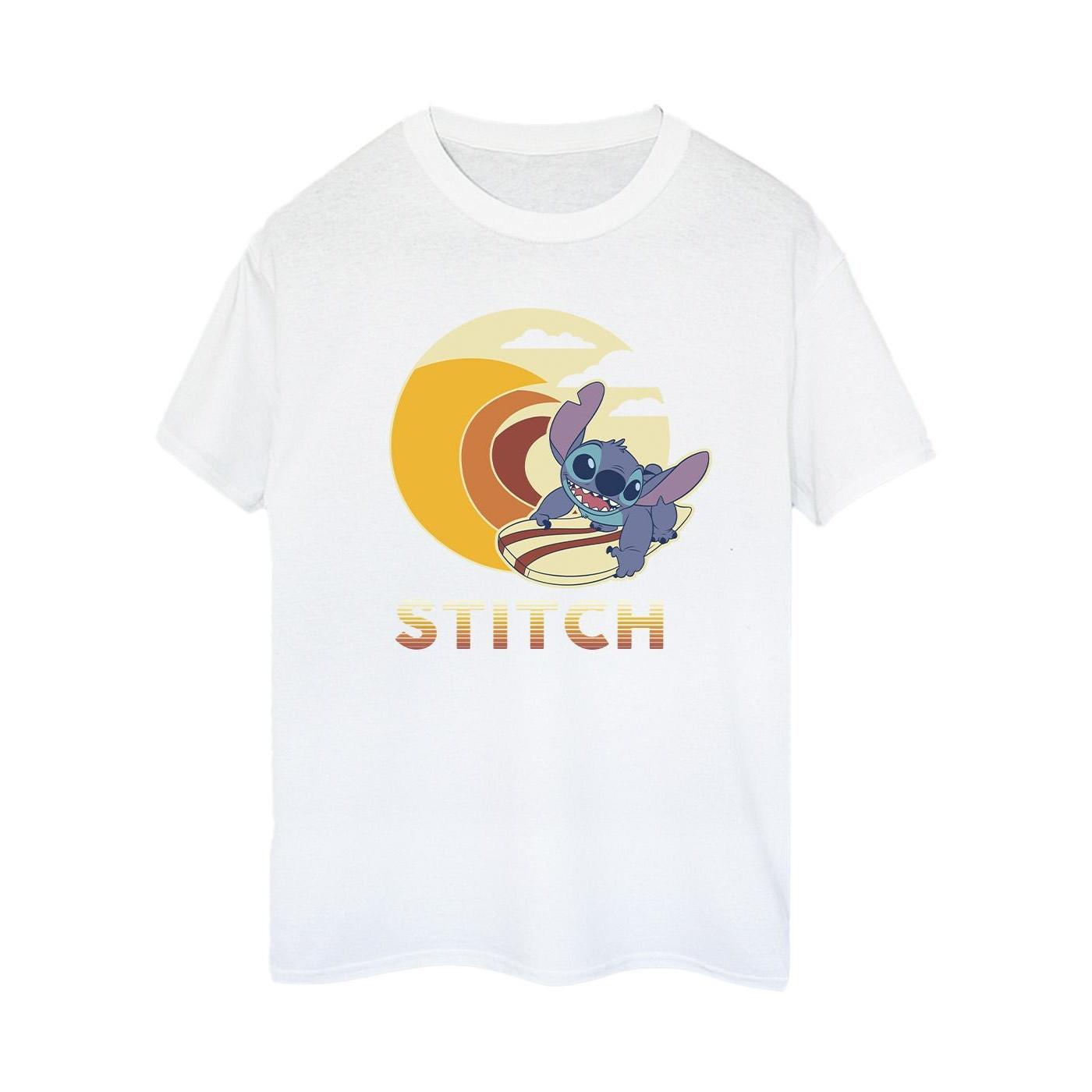 Image of Lilo & Stitch Summer Waves Tshirt Damen Weiss M