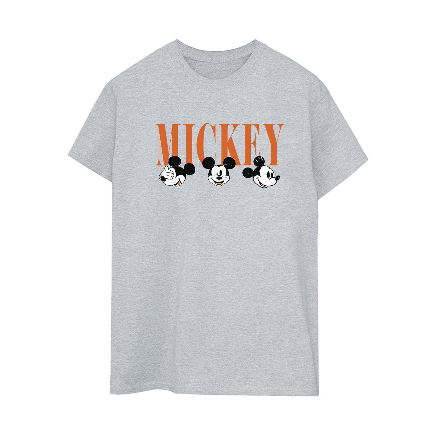 Image of Mickey Mouse Faces Tshirt Damen Grau L