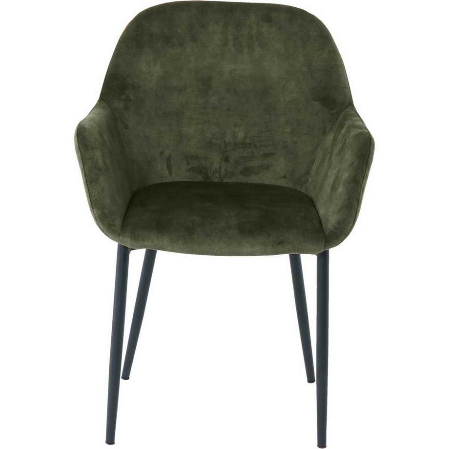 mutoni Sedia da sala da pranzo con braccioli verde Nibro (set di 2)  