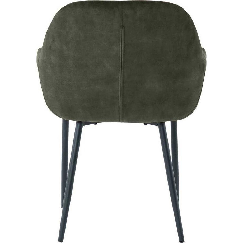 mutoni Sedia da sala da pranzo con braccioli verde Nibro (set di 2)  