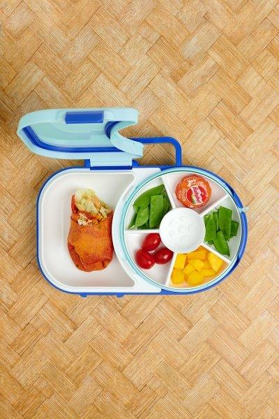 GöBe GöBe Lunchbox für Kinder mit Snackschleuder, Macaron blue  