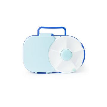 GöBe Lunchbox für Kinder mit Snackschleuder, Macaron blue