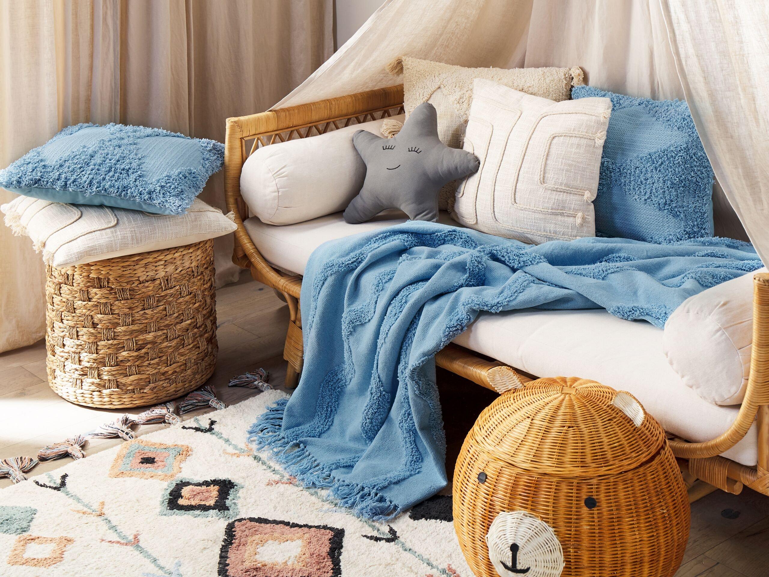 Beliani Couverture en Coton Boho Khari  